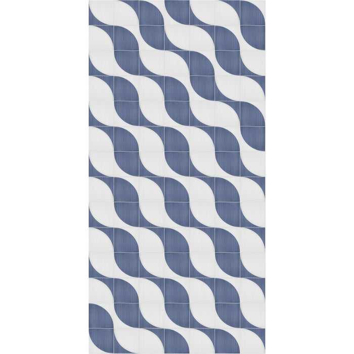 Marazzi - Scenario 8 in. x 8 in. Glazed Porcelain Tile - SR25 Blue Crescent Installed