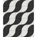 Marazzi - Scenario 8 in. x 8 in. Glazed Porcelain Tile - SR28 Nero Crescent Wave Pattern