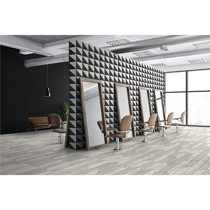Marazzi - Scenario 8 in. x 8 in. Glazed Porcelain Tile - SR26 Nero Triangle Wall  Install