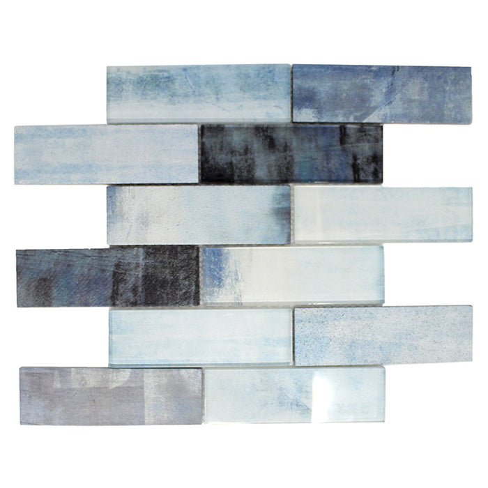 Maniscalco - Gosford Glass and Stone Mosaics - 2 in. x 6 in. - Whirl Blend