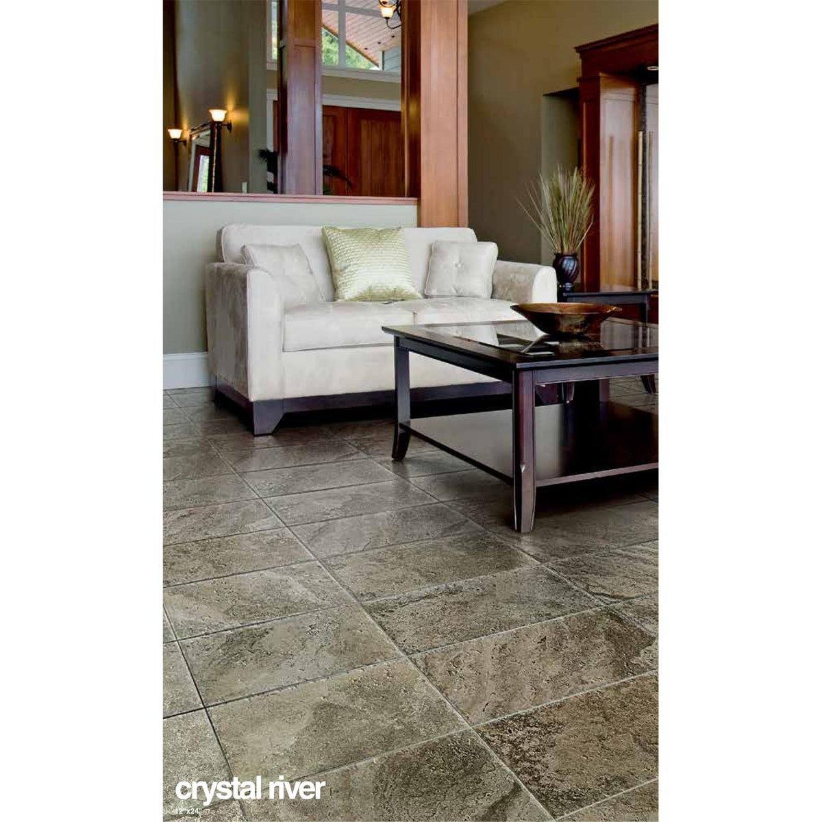 Marazzi - Archaeology 12 in. x 24 in. Porcelain Stoneware - Crystal River Room Scene