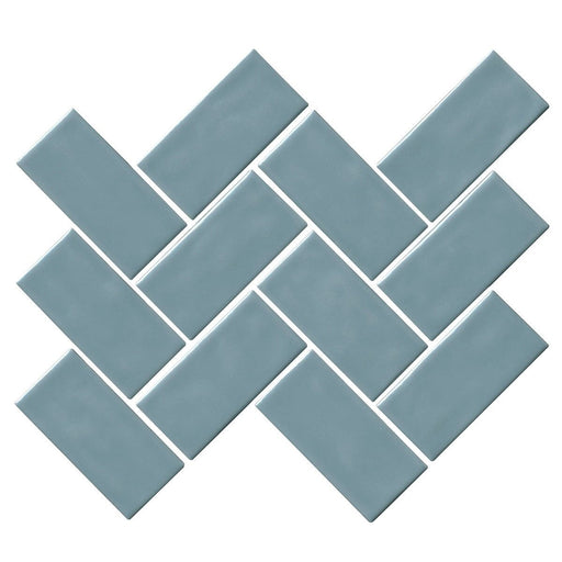 Marazzi - Artezen 2 in. x 4 in. Herringbone Mosaic - Classic Blue