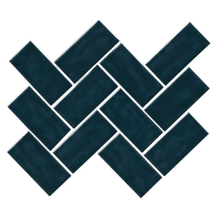 Marazzi - Artezen 2 in. x 4 in. Herringbone Mosaic - Deep Blue AT24