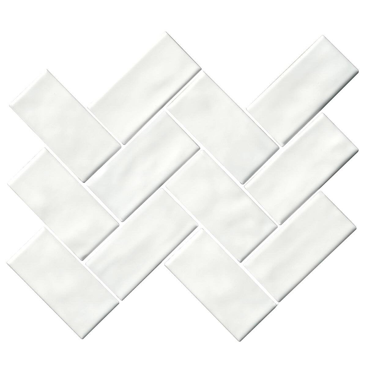 Marazzi - Artezen 2 in. x 4 in. Herringbone Mosaic - Elegant White AT20