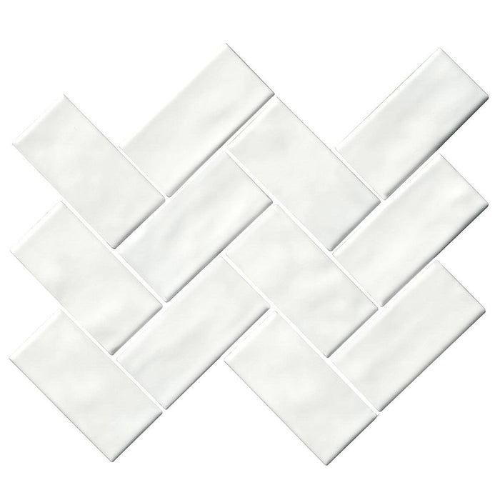 Marazzi - Artezen 2 in. x 4 in. Herringbone Mosaic - Elegant White AT20