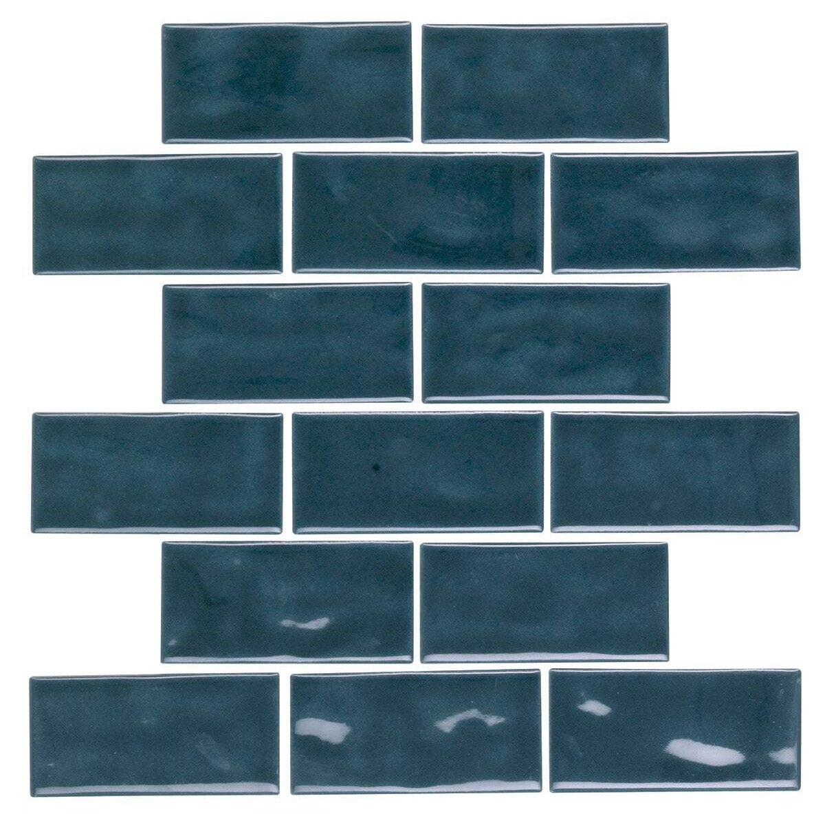Marazzi - Artezen 2 in. x 4 in. Brick Joint Mosaic - Deep Blue AT24