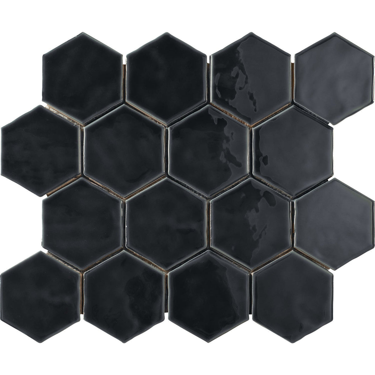 Marazzi - Artistic Reflections™ 3 in. Hexagon Mosaic - Onyx Glossy