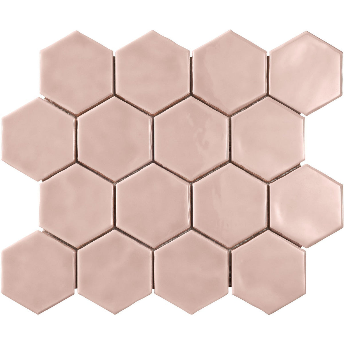 Marazzi - Artistic Reflections™ 3 in. Hexagon Mosaic - Rose Glossy