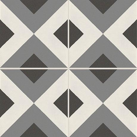 Marazzi - D_Segni™ Double Diamond- Porcelain Deco Tile - Chalk/Midnight