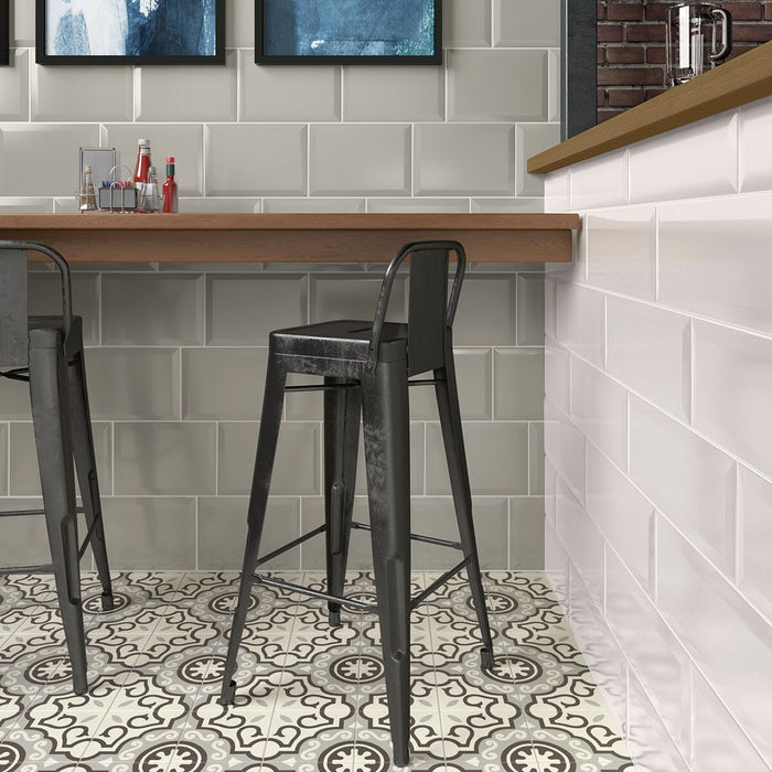 Marazzi - Hawthorne Glazed Ceramic Wall Tile 4 in. x 12 in. Bevel - Scholarly Gray