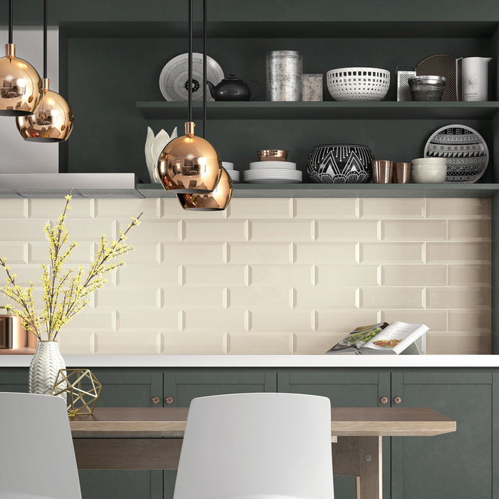 Marazzi - Hawthorne Glazed Ceramic Wall Tile 10 in. x 14 in. Bevel - Refined White