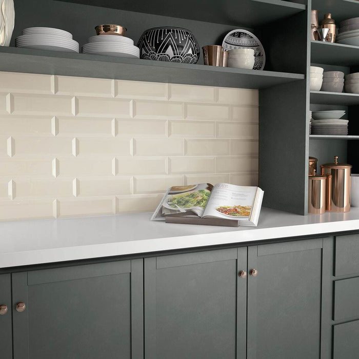 Marazzi - Hawthorne Glazed Ceramic Wall Tile 10 in. x 14 in. Bevel - Refined White