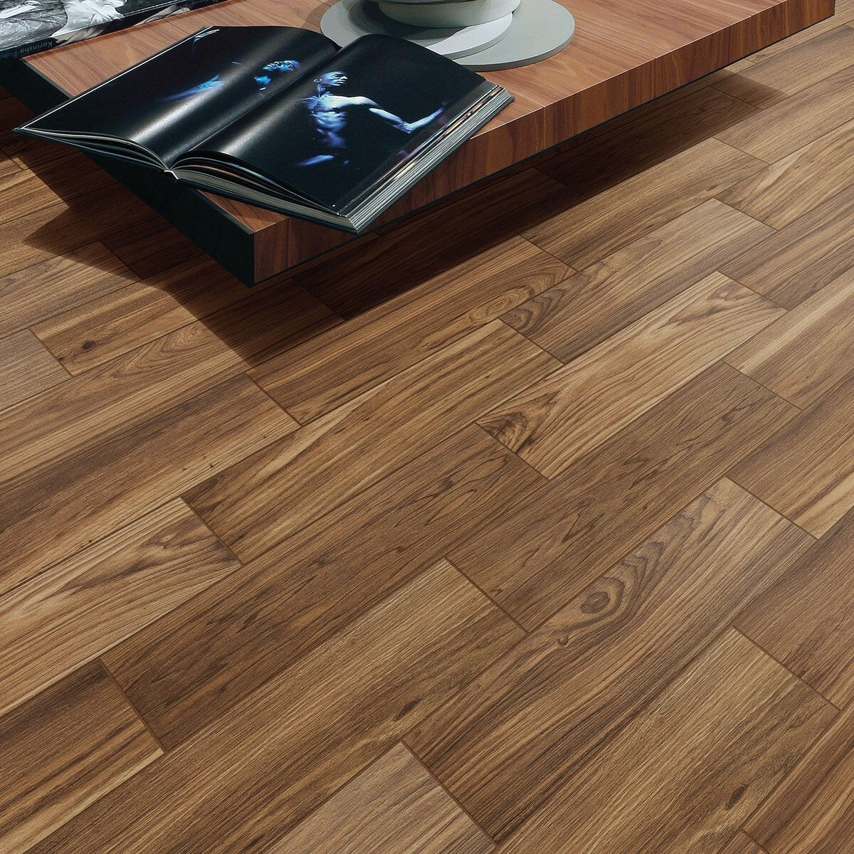 Marazzi - Knoxwood Glazed 6 in. x 24 in. Porcelain Tile - Spice Installed