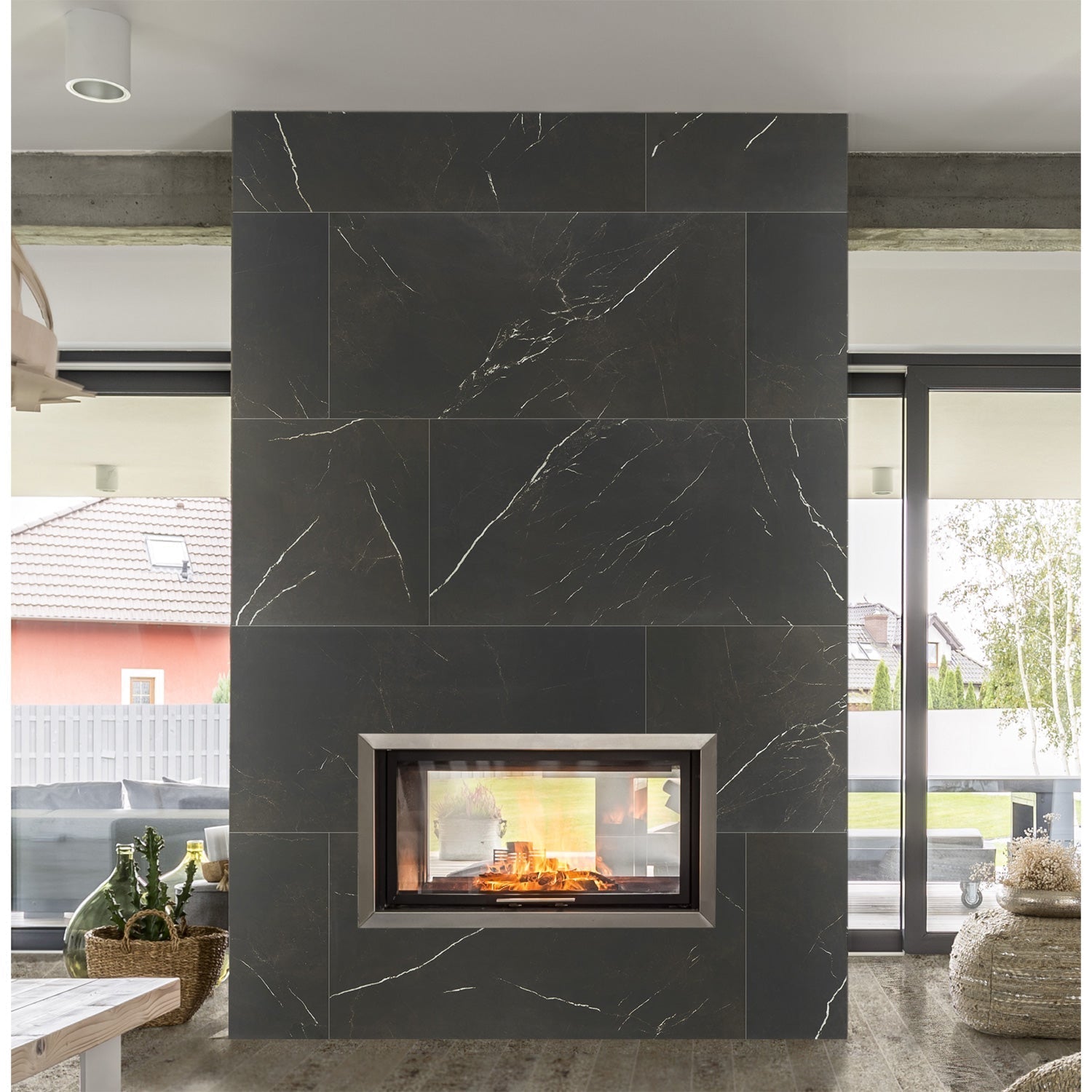 Marazzi - Classentino Marble 24 in. x 24 in. Porcelain Tile - Centurio Black Matte