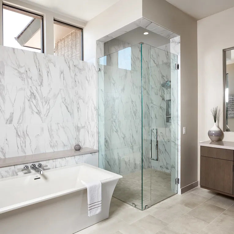 Arizona Tile - Reside USA Series - 2&quot; x 2&quot; Porcelain Mosaic - Beige shower floor installation