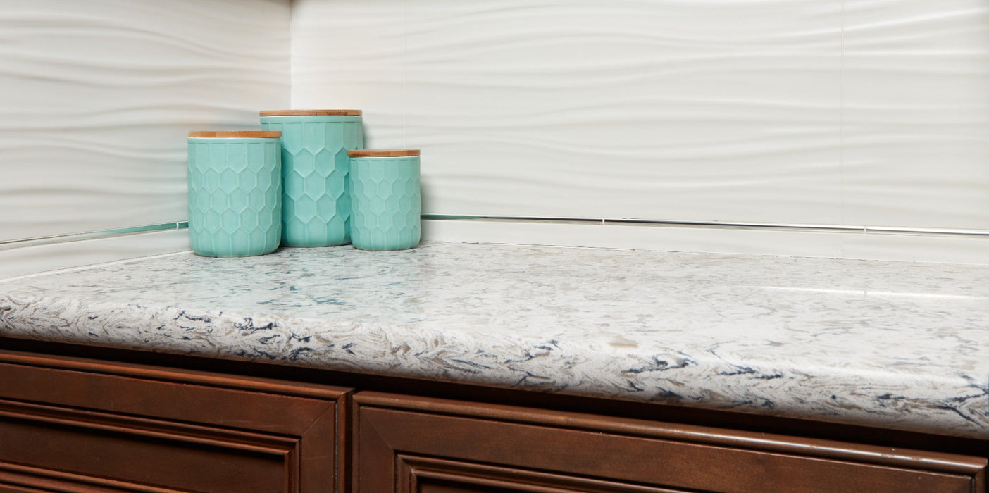 Arizona Tile - 3D Series - 12" x 22" Ceramic Tile - White Ribbon wall installation