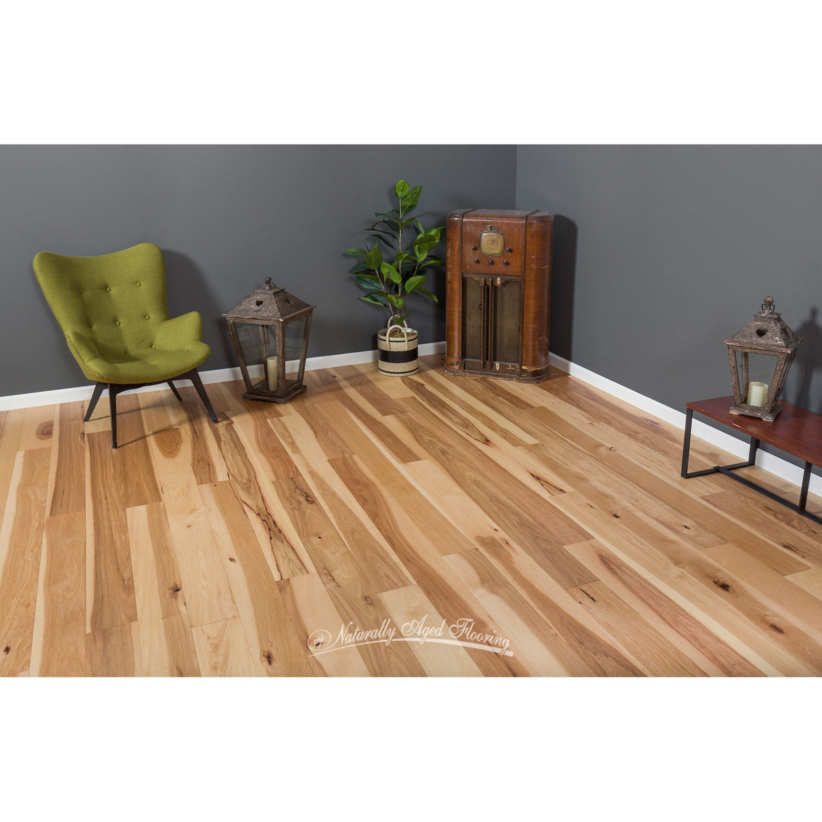 Naturally Aged Flooring - Royal Collection- Wire Brushed Hickory Engineered Hardwood - Grove