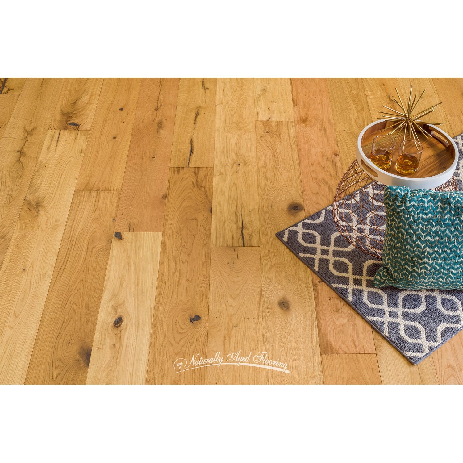 Naturally Aged Flooring - Wire Brushed Series, Oak Engineered Hardwood - Willow Wind