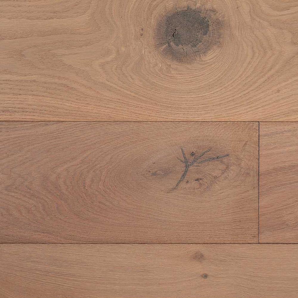 Naturally Aged Flooring - Wire Brushed Series, Oak Engineered Hardwood - White Mist
