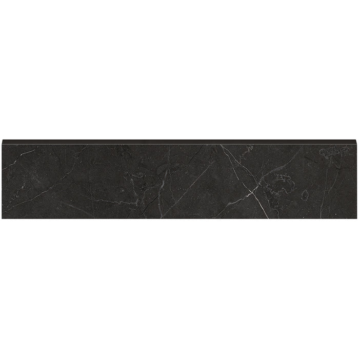 Anatolia - La Marca Glazed Porcelain 3 in. x 12 in. Polished Bullnose - Nero Venato