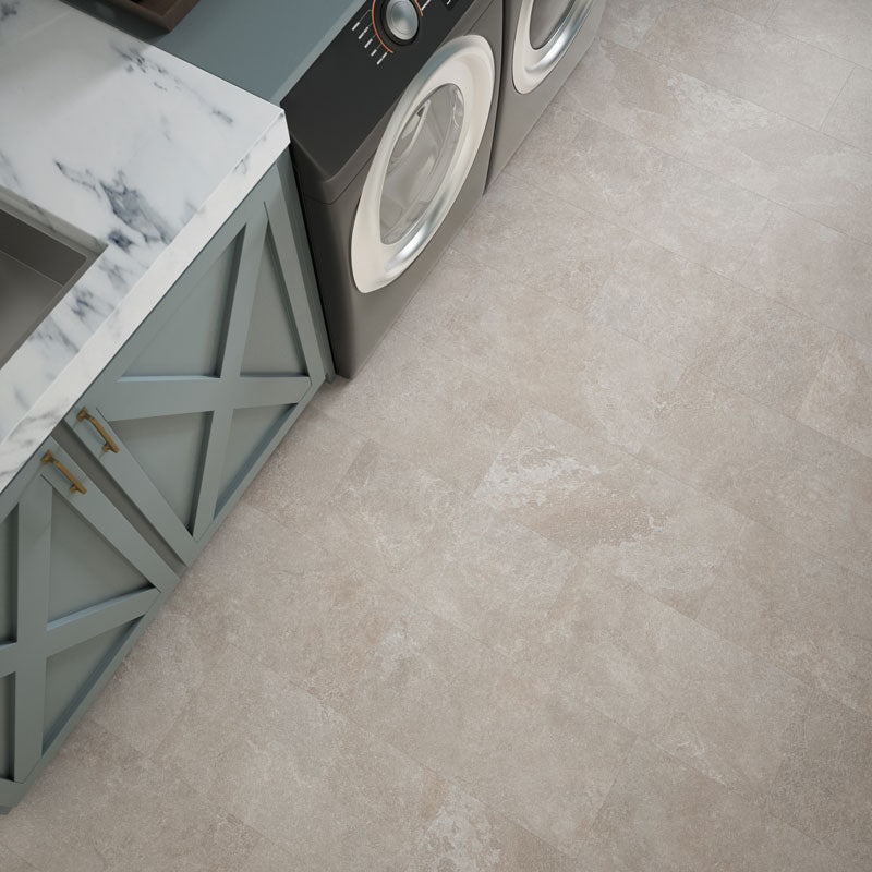 NovaFloor - Serenbe™ LVT Collection - 12 in. x 24 in. Tumbled  Stone - Seafoam Installed