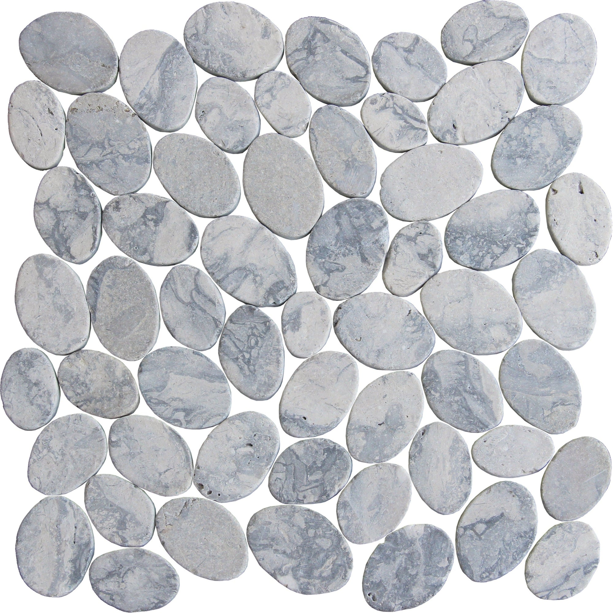 Tesoro - Ocean Stones Collection - Coin Pebble Mosaic - Swirl Grey