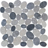 See Tesoro - Ocean Stones Collection - Coin Pebble Mosaic - Light Grey, Dark Grey, and White