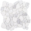 See Tesoro - Ocean Stones Collection - Sliced Pebble Mosaic - White Terrazzo Carrara