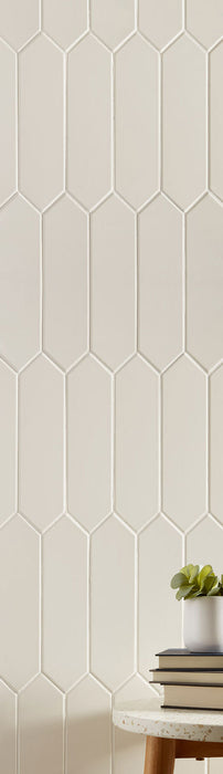 Arizona Tile - Paloma 3" x 12" Picket - Alabaster Glossy Installed