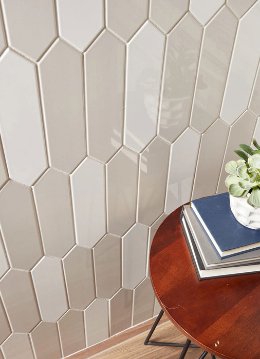 Arizona Tile - Paloma 3" x 12" Picket - Cloud Glossy Close View