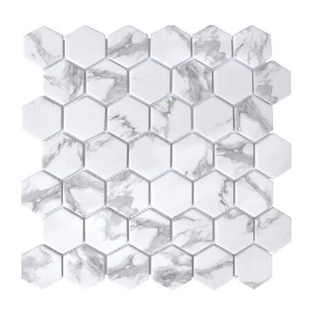 Happy Floors - Endura Collection - Hexagon Mosaic - Calacatta