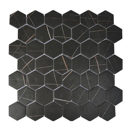 Happy Floors - Endura Collection - Hexagon Mosaic - Sahara Noir