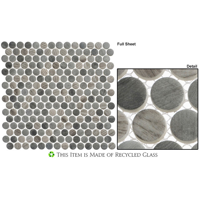 Bellagio - Polka Dots Penny Round - Umbel Grey Close View