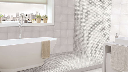 Maniscalco - Pathways Series - Patterned Porcelain Tile - Arcade Bathroom Install