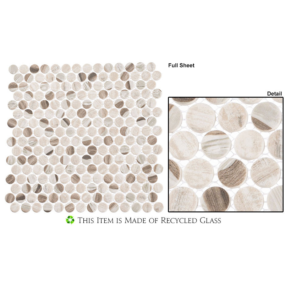 Bellagio - Pixels Penny Round - Speckled Taupe