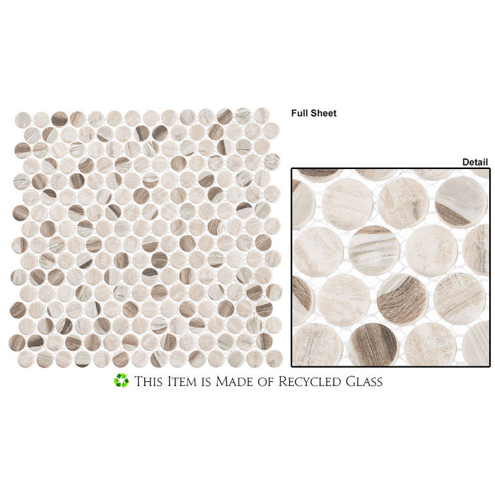 Bellagio - Pixels Penny Round - Speckled Taupe Close View