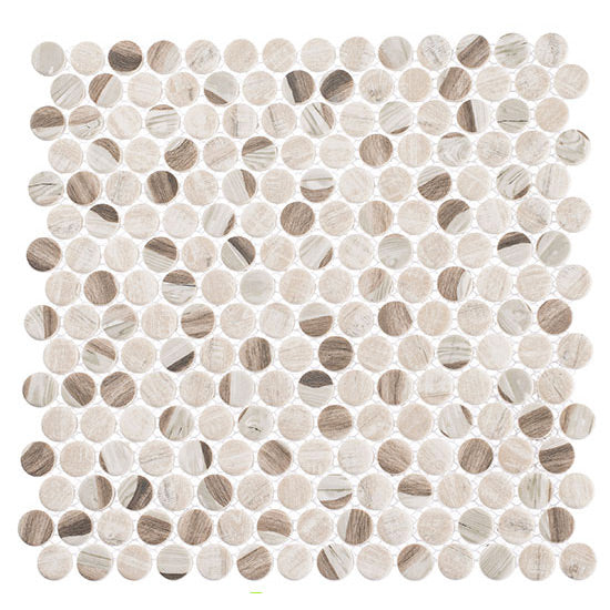 Bellagio - Pixels Penny Round - Speckled Taupe