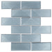 Pyradime Collection - 2" x 6" Textured Glass Mosaic - Jaspin Maze