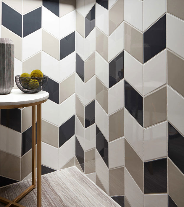 Arizona Tile - Paloma 6" x 10" Rhomboid - Steel Glossy Installed