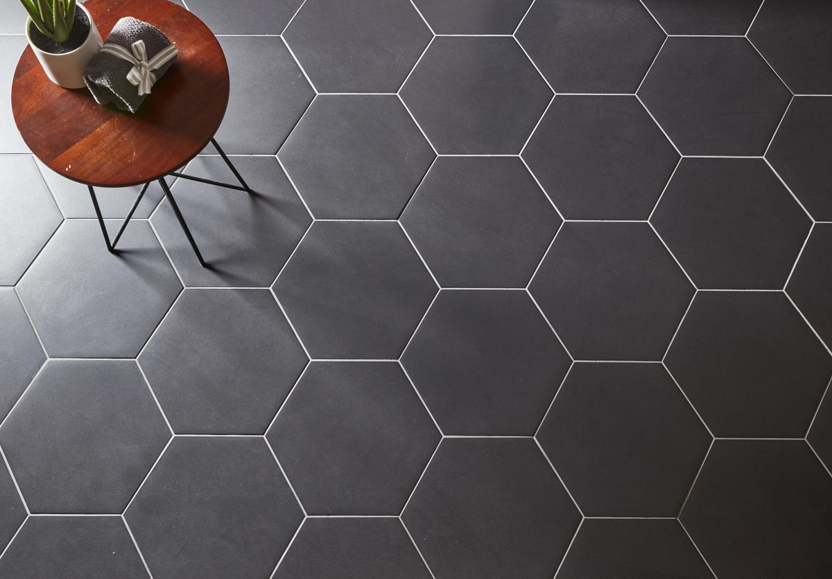 Arizona Tile - Paros Series 14&quot; x 16&quot; Rectified Color Body Porcelain Hexagon Tile - Black
