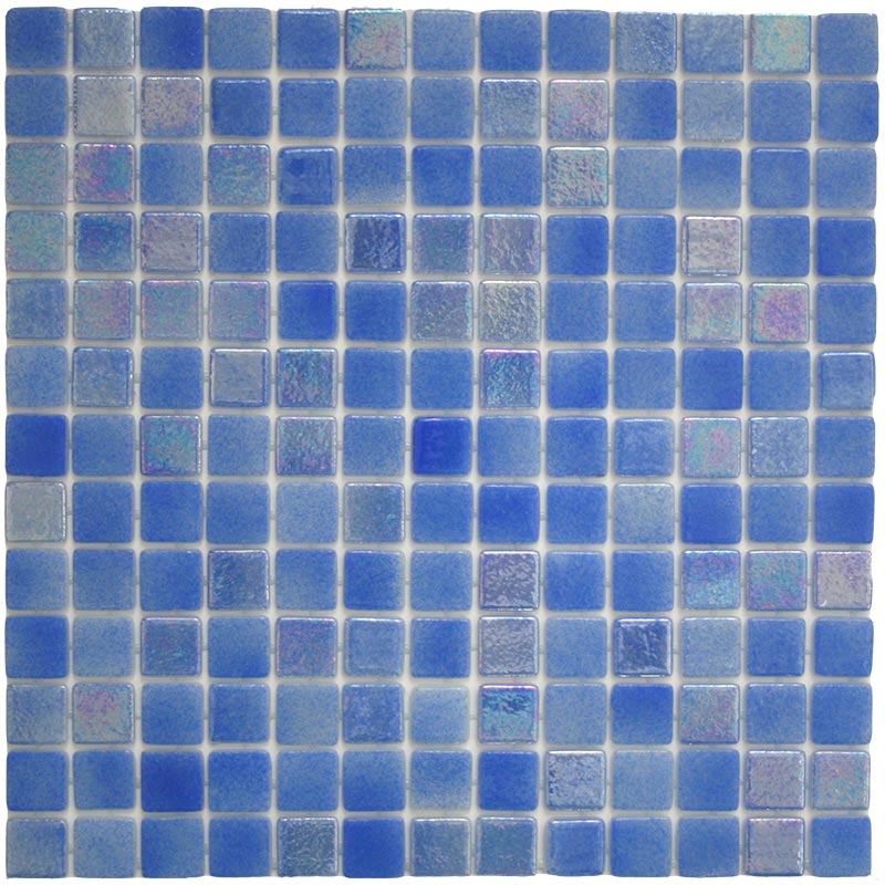 Maniscalco - Reflections Series - 1&quot; x 1&quot; Glass Squares Mosaic - Cerulean