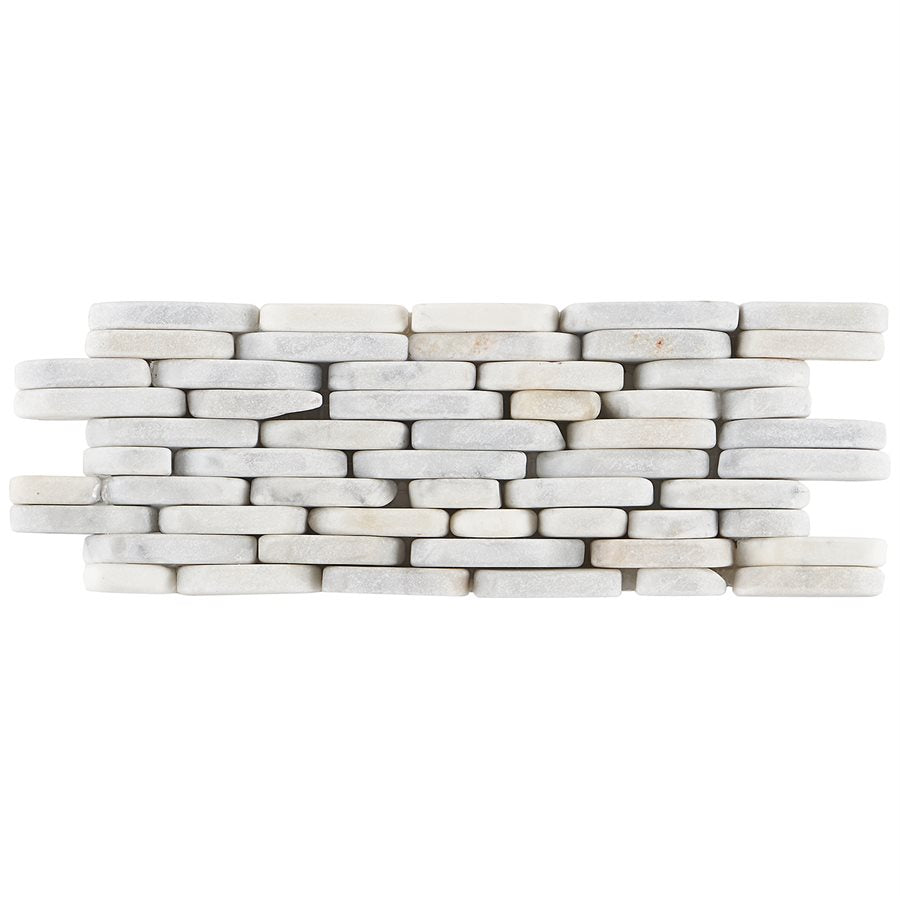 Soho Studio Sliced Carrara Stone Mosaic Pebblestone - - Floorzz - Stacked