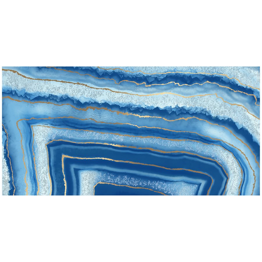 Soho Studio - Deco Agate 24" x 48" Porcelain Tile - Azul