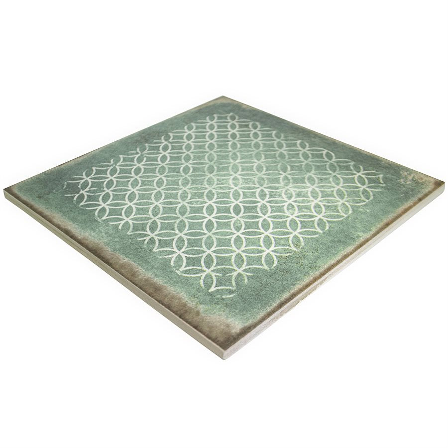 Soho Studio - Bernalillo Deco 8" x 8" Porcelain Tile - Green