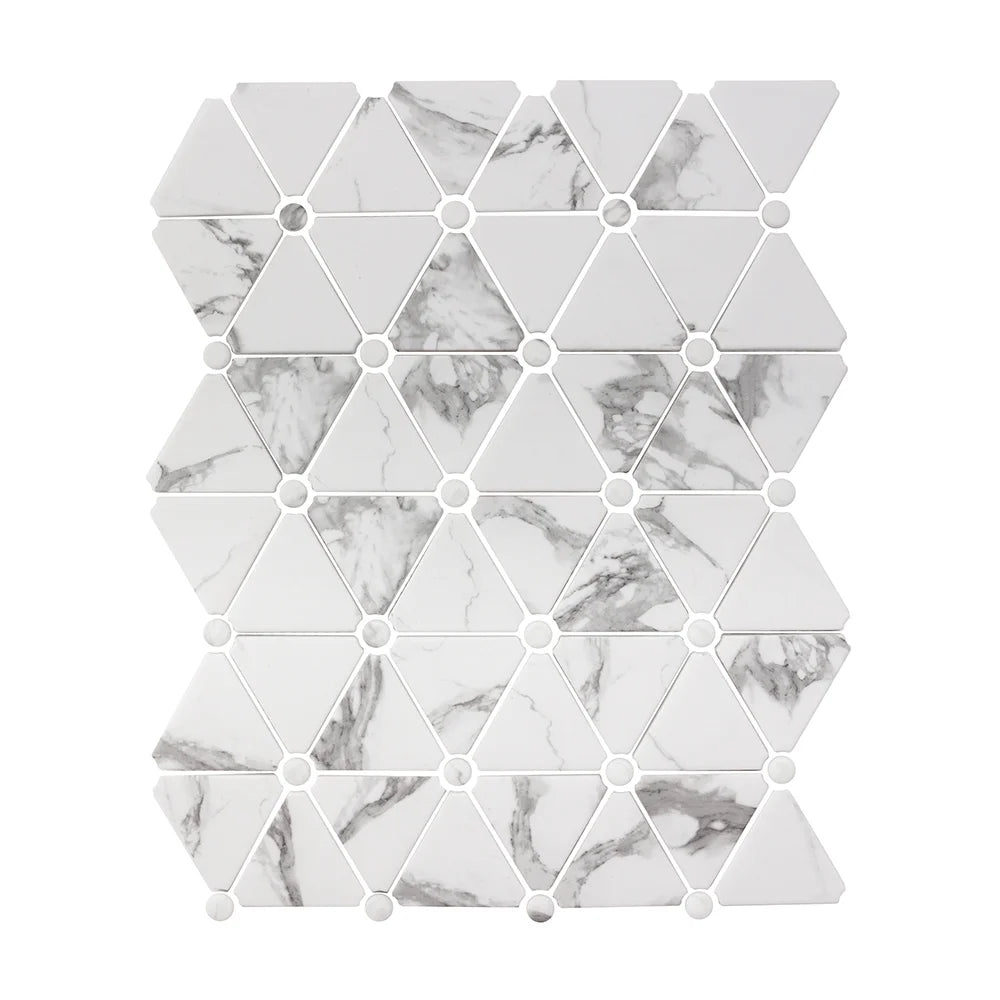 Lungarno - Simple Stone Glass Mosaic - Bianco Triangle