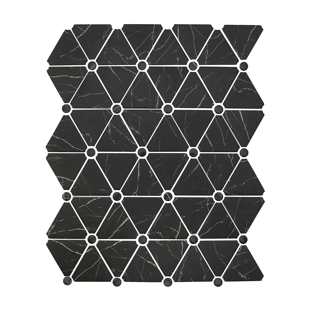 Lungarno - Simple Stone Glass Mosaic - Nero Triangle
