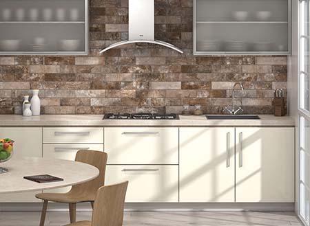 Maniscalco - South Loop Series - Brick Porcelain Mosaic - Antique Clay Backsplash Install