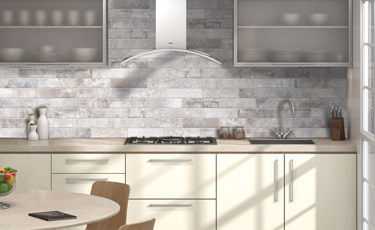 Maniscalco - South Loop Series - Brick Porcelain Mosaic - Cinder Room Scene