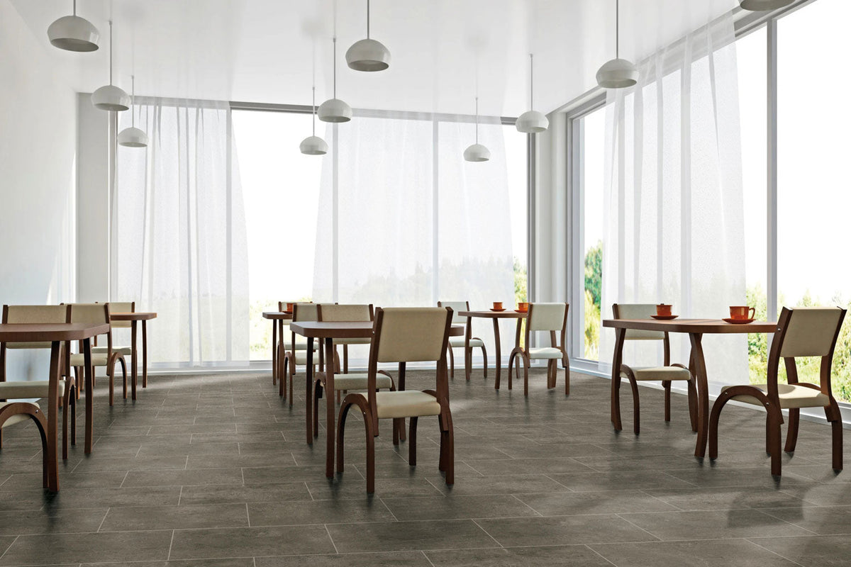 Bedrosians - Simply Modern 12&quot; x 24&quot; Floor &amp; Wall Tile - Coffee Installed