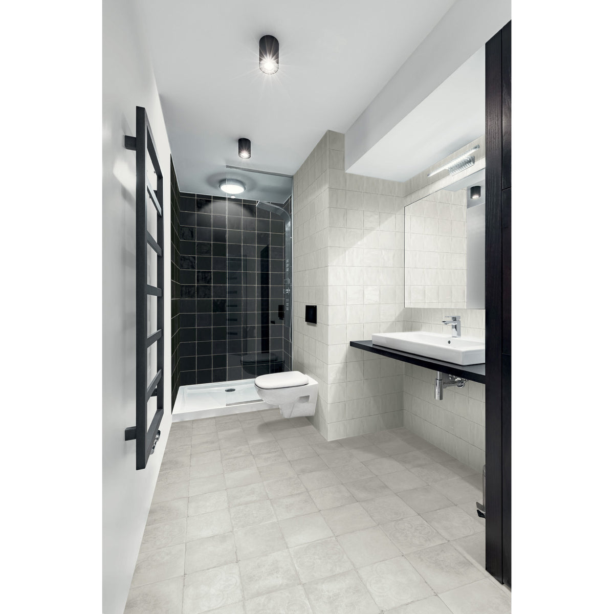Sartoria - T Square Collection - 6 in. x 6 in. Wall Tile - First Snow Installed